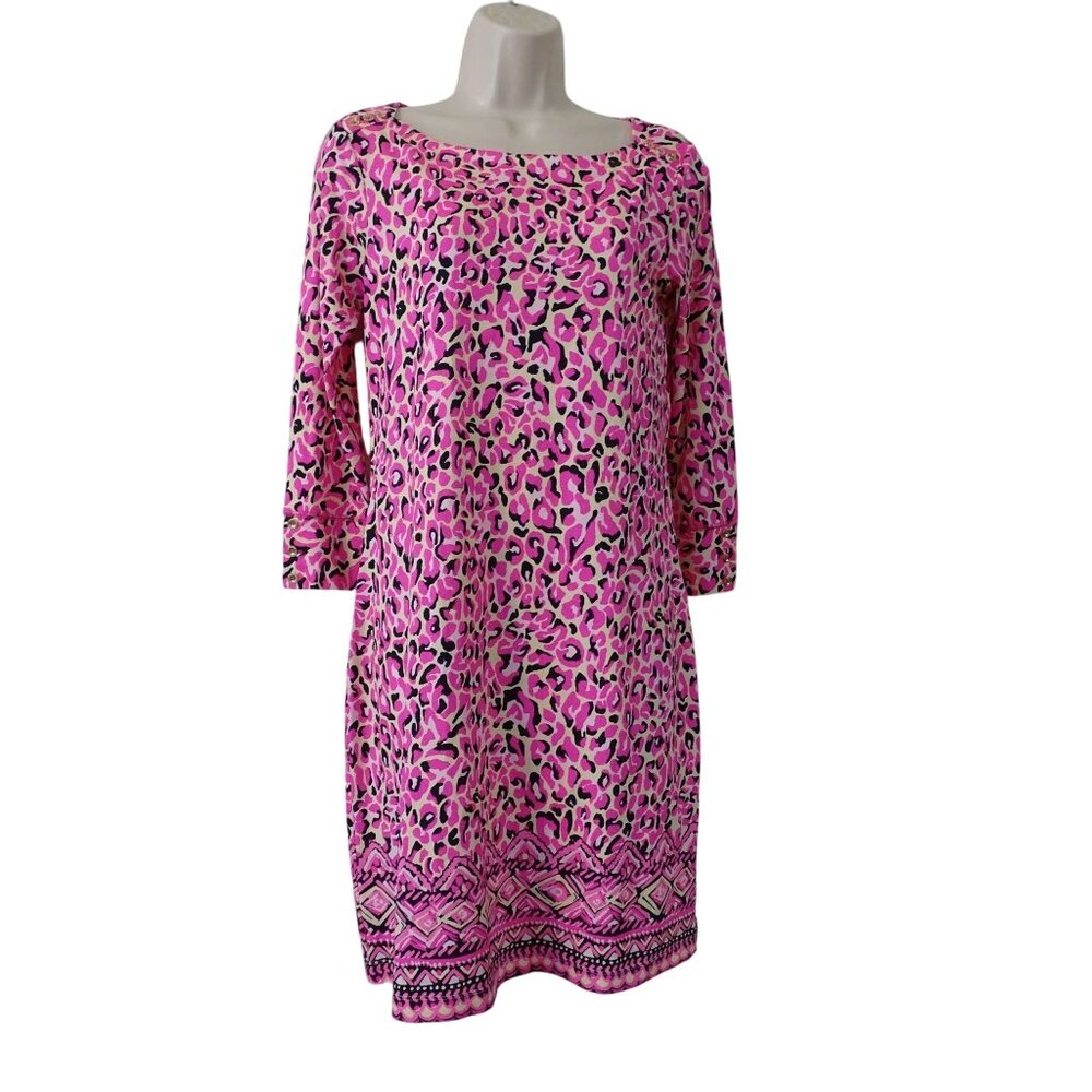 Lilly Pulitzer UPF 50+ Sophie Dress My Favorite Spot Size S Pink Long Sleeve